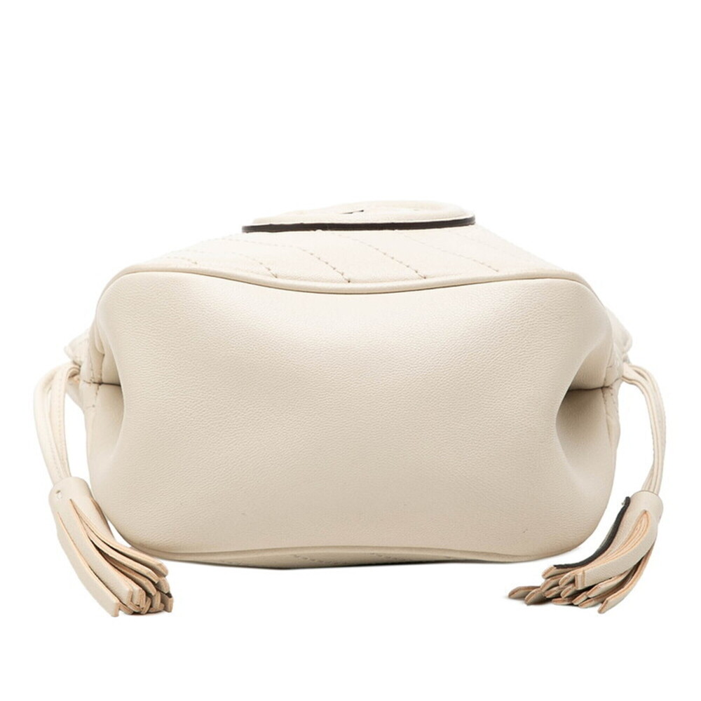 GUCCI Authentic White Leather Shoulder Bag - Picture 3 of 6